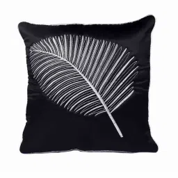 mfd home furnishing Black Satin Textured 16x16 inches Cushion Covers (Pack of 5) image 2