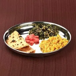 jai shri sons Jai Shri & Sons Stainless Steel Dinner Plates, Khumcha Thali/Serving Plate Quarter Plate image 4