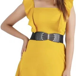 killfe Women Casual Black Fabric Belt image 4