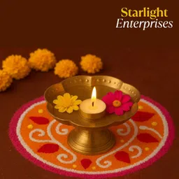 starlight enterprises Taj decorative urli bowl beautiful look for home decoration gifted item Diwali Iron (Pack of 3) Table Diya Set image 5