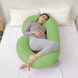 wild mint Ultra Soft C Shaped Microfibre Solid Pregnancy Pillow Pack of 1 image 2