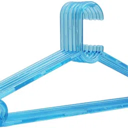 grand mart Sky Blue Plastic Clothes Hangers – Lightweight, Durable, Non-Slip, Set of 6 Plastic Dress Pack of 6 Hangers For Dress-picture-38