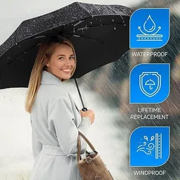 nicbex 3 Fold with Auto Open and Close Umbrella For Man Women Wind Resistant Umbrella Umbrella image 5