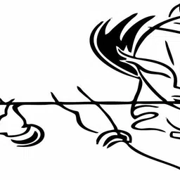 gadivaan 40 cm kanha sketch Self Adhesive Sticker image 1