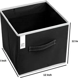 crownsy Foldable Square Storage Multipurpose Box Non-Woven Pack of 3 Storage Box image 2