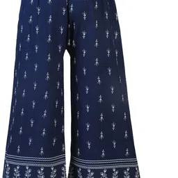 areeba collection Pack of 2 Women Flared Grey, Blue Viscose Rayon Trousers image 2