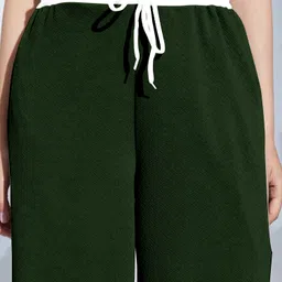 mehrang Women Relaxed Dark Green Lycra Blend Trousers image 5