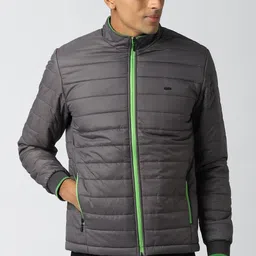 peter england Men Solid Bomber Jacket image 1