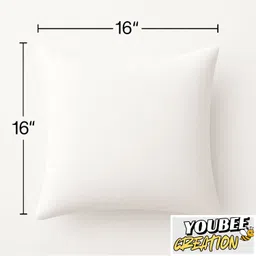youbee creation Microfibre Cushion Pack of 1 Solid Soft Square Cushion for Sofa, Living Room Decor 16x16 Inch Throw Pillow image 4