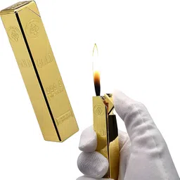 wbd Gold Bar Lighter Refillable Butane Gas System Metal Body & Cigarette Cigar Gold Bar Pocket Lighter Pocket Lighter image 4
