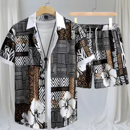 shivforyou Men Night Suit Set Multicolor Printed image 1