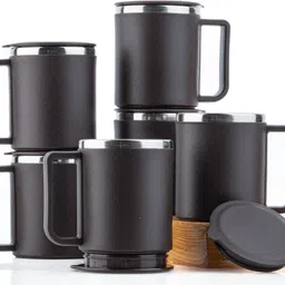 jony Pack of 6 Plastic, Steel Premium Quality Chai, Tea & Coffee Cup Set - Elegant & Durable for Daily Use-picture-27