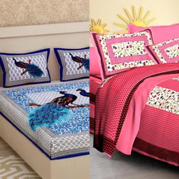 poorak Cotton Double Flat 210 TC Jaipuri Prints Bedsheet-picture-26