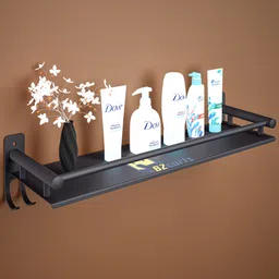 bzcarts Black S.S. 304 Multipurpose shelf | Bathroom Rack Shelf |Bathroom Accessories Stainless Steel Wall Shelf-picture-12