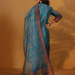 varanga Women Chanderi Kurta Pant Dupatta Set image 3