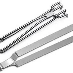 ayw Stainless Steel Chapati Roti Chimta with Pakkad 28 cm Utility, Serving Tong Set-picture-16