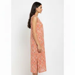 nelartndesign Women Printed, Embellished Cotton Blend A-line Kurta image 3