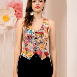 tandul Printed Women Waistcoat-picture-14