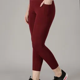 madact Women Solid Maroon Track Pants image 3