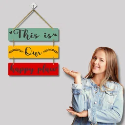 decorainc This Is Our Happy Place MDF Wooden Wall Hanging | Decorative Wall Decor Items Pack of 2 image 4