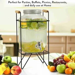 armin Lamon tea Mason Jar Glass 5000ML With stand Bottom Loading Water Dispenser image 4