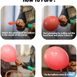 party parindey Solid Balloon pump Machine Hand Air Pump For Foil Birthday, Anniversary Manual and air Balloon Bouquet image 5