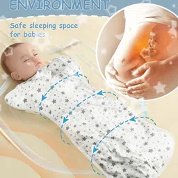 lqz Soft Cotton Baby Swaddle Wrap for Newborns Arms Up Sleeping Bag Sleep Sack 0-3M Sleeping Bag image 4