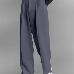 ftx Men Relaxed, Loose Fit Grey Lycra Blend Trousers image 5