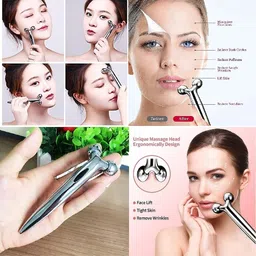 flyder 100% Natural Jade Roller-Gua Sha, T-Shape Massager, Ice Roller With 3D Massager. image 5
