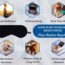 safar enterprises Valvet Fabric Eye Mask For Traveling Sleeping For Smooth & Comfortable (S06) image 4
