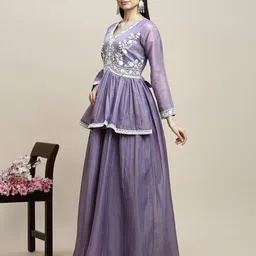 madhuram textiles Solid Polyester Stitched Anarkali Gown image 3
