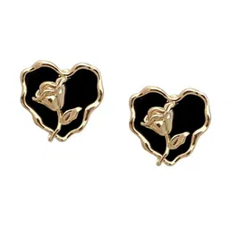 ISHKAARA Gold-Plated Studs Heart Shaped Rose Studs Earrings image 4