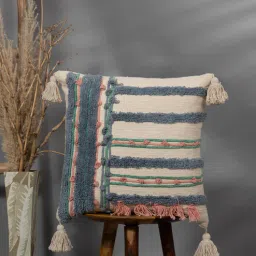 Beige Cotton Embroidery Cushion Covers (Pack Of 2)-image-52