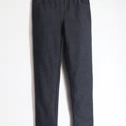 Cherry Crumble Girls Black Solid Regular Fit Cotton Jeggings-image-52