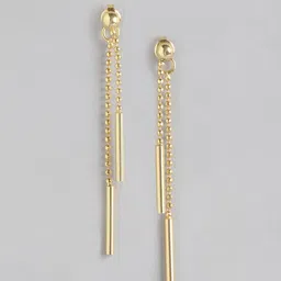 Carlton London Gold-Plated Contemporary Drop Earrings image 2