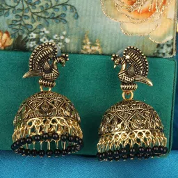 ANIKAS CREATION Black Contemporary Jhumkas Earrings-picture-25