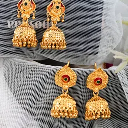 Silvermerc Designs Gold-Toned Contemporary Jhumkas Earrings-picture-11