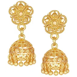Vighnaharta Gold-Plated Dome Shaped Jhumkas-picture-34