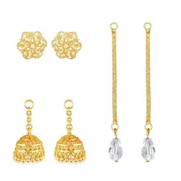 Vighnaharta 3 IN 1 Gold-Plated Stud Earrings With Removable Jhumki & Chain Drop-picture-34