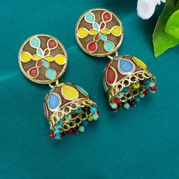 PRIVIU Gold-Plated Dome Shaped Jhumkas-picture-34