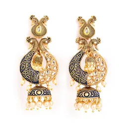 Anouk Brass-Plated Floral Jhumkas-picture-19