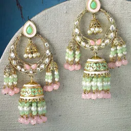 KARATCART Gold Plated Jhumkas Earrings-picture-29