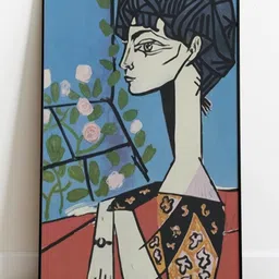 INDIAN CLASSIC ART Blue & Beige Kalamkari Abstract Framed Wall Art-picture-30