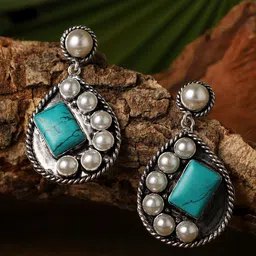 VENI Silver-Toned Studs Earrings-picture-35