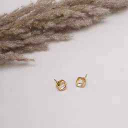 Ruby Raang Gold-Plated Classic Studs Earrings-picture-14