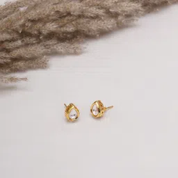 Ruby Raang Girls Gold Plated Studs Earrings-picture-36