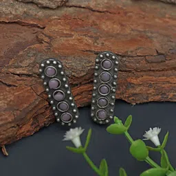 Ozanoo Silver Plated Classic Studs Earrings-image-84