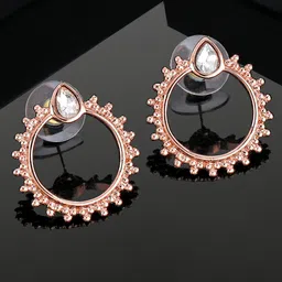 Estele Rose Gold Plated Circular Studs Earrings image 1
