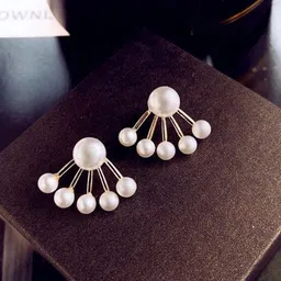 Pinapes Gold-Plated Geometric Beaded Studs Earrings-picture-13