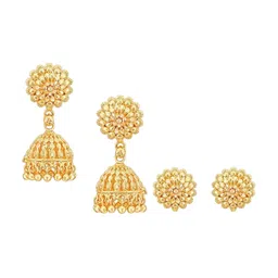 Vighnaharta Gold-Plated Dome Shaped Jhumkas-picture-34